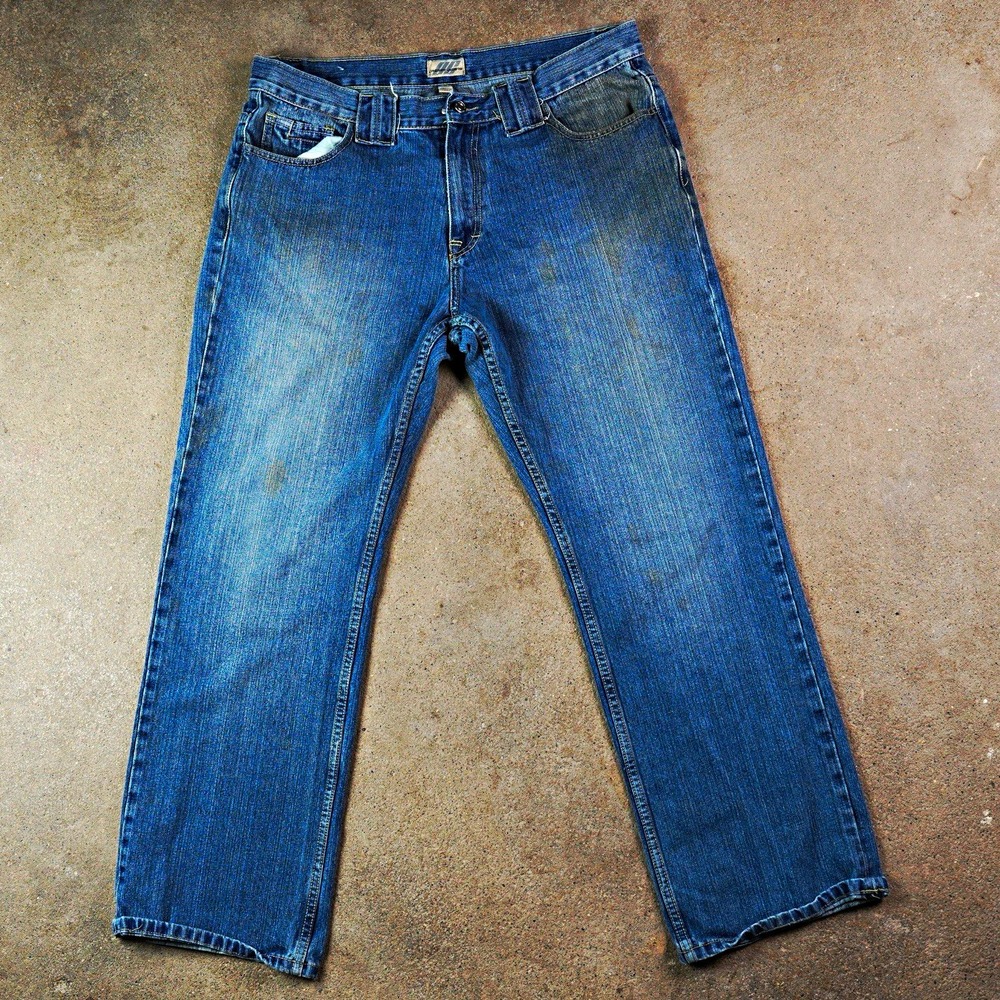 Cassini Jeans Men's Blue Medium Wash Straight Fit Denim 5-Pocket Jeans